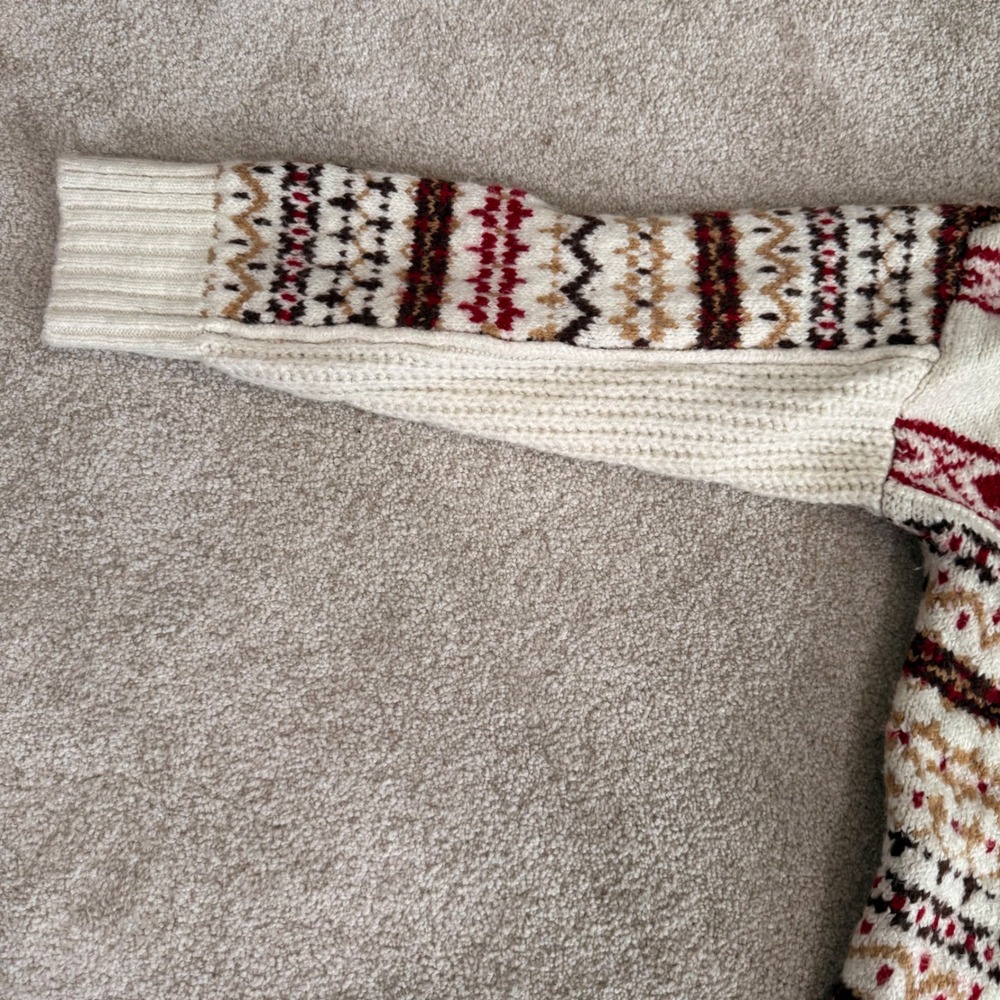 American Eagle Patchwork Fair Isle Snowflake Mock… - image 4